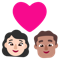 Couple with Heart- Woman- Man- Light Skin Tone- Medium Skin Tone emoji on Microsoft